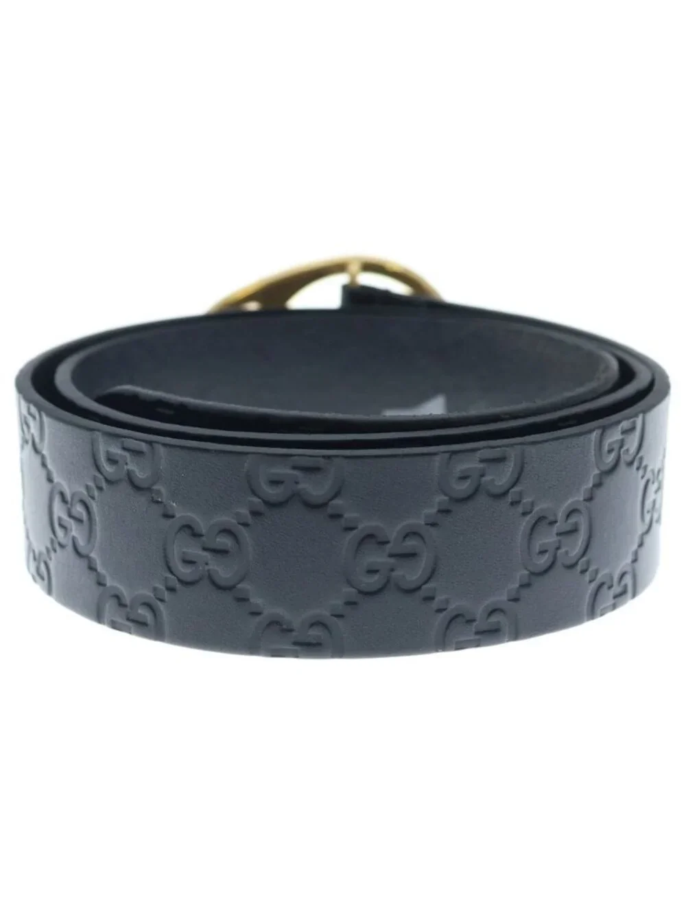 Gucci Guccissima Leather Belt Black Gold